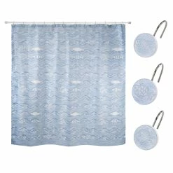 Best Pirce 🌟 Avanti Linens Blue Fin Bay Shower Curtain & Shower Hook Set 😉