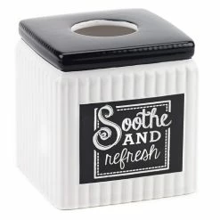 Buy 🔔 Avanti Linens Chalk It Up White/ Black Ceramic Tissue Cover 👍