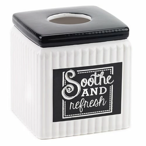 Buy ๐ Avanti Linens Chalk It Up White/ Black Ceramic Tissue Cover ๐