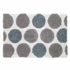 Brand new 🤩 Avanti Linens Avanti Dotted Circles White/Blue/Grey Cotton 20 X 30-inch Bath Rug 👍