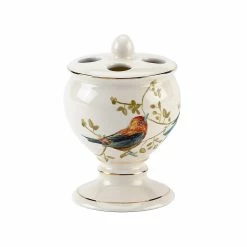Brand new 🌟 Avanti Linens Gilded Birds Multi-colored Ceramic Toothbrush Holder - Off-White/Multi 😍