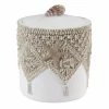 Discount 👍 Avanti Linens Macrame Shells Jar - Ivory 🎁