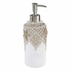 Hot Sale 💯 Avanti Linens Macrame Shells Lotion Pump - Ivory 👏