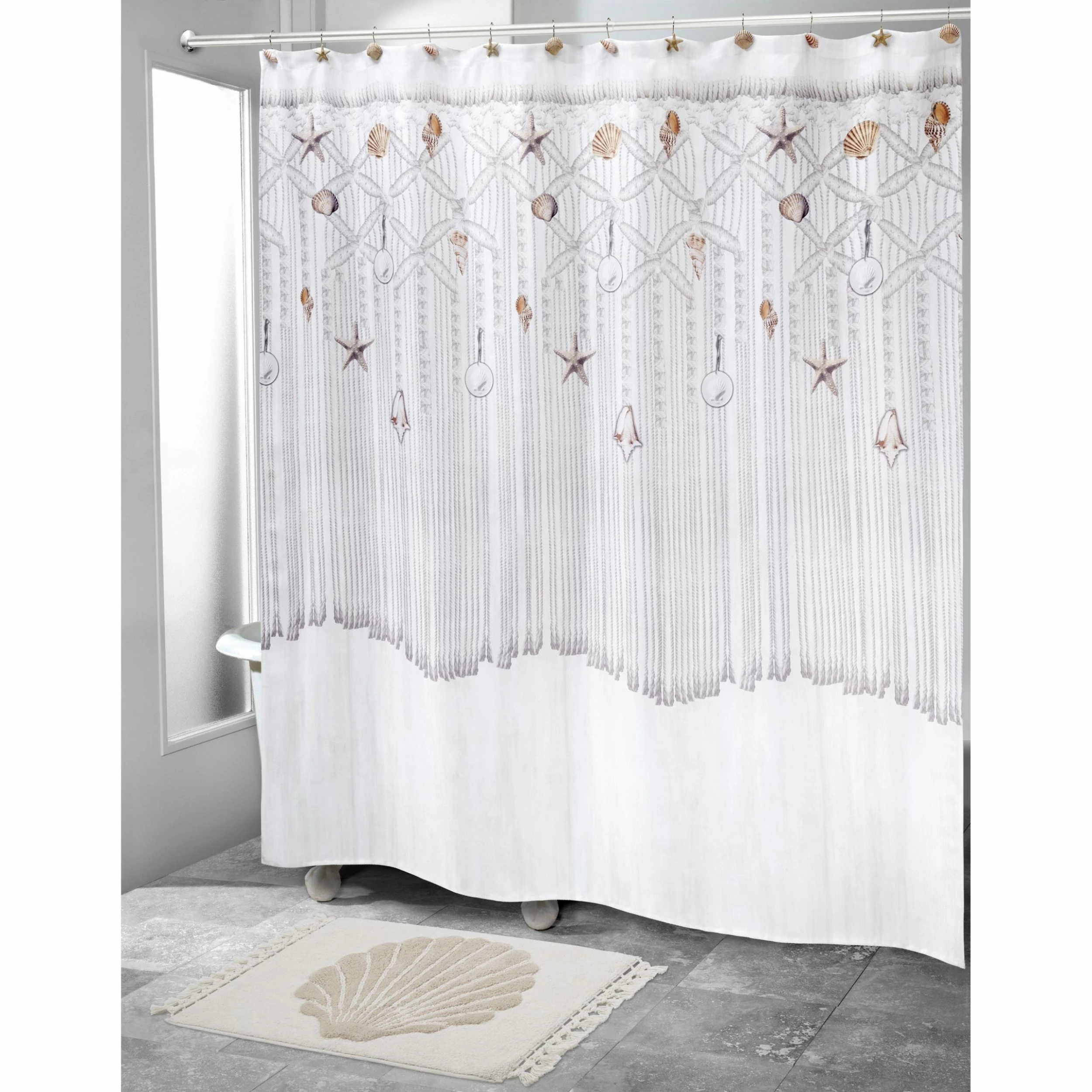 Cheapest 🎁 Avanti Linens Macrame Shells Shower Curtain 🔥 - Image 2