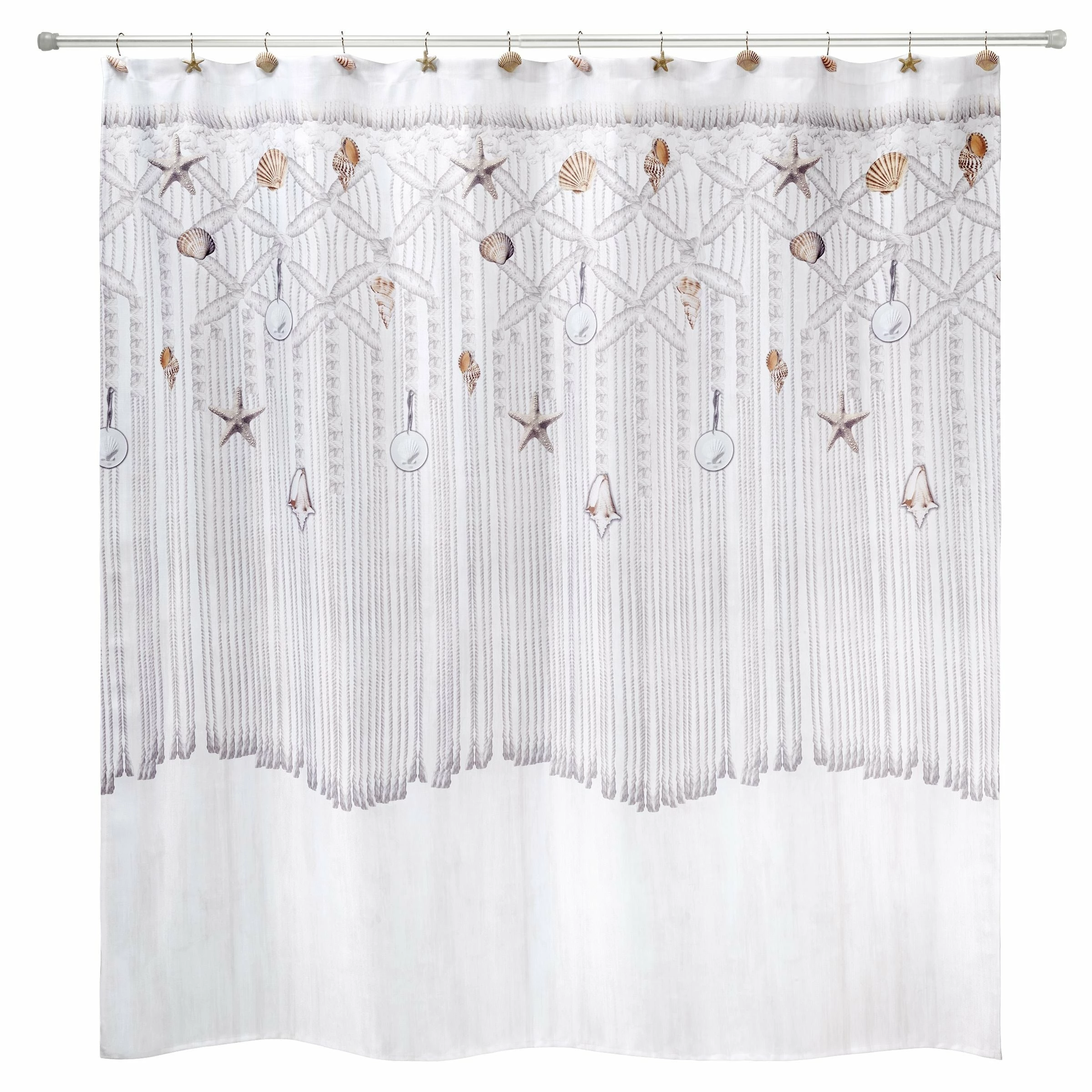 Cheapest 🎁 Avanti Linens Macrame Shells Shower Curtain 🔥