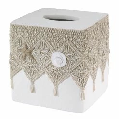 Best deal ⭐ Avanti Linens Macrame Shells Tissue Cover - Ivory 😍
