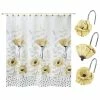 Best Sale 😀 Avanti Linens Marielle Shower Curtain & Shower Hook Set - Yellow 🛒