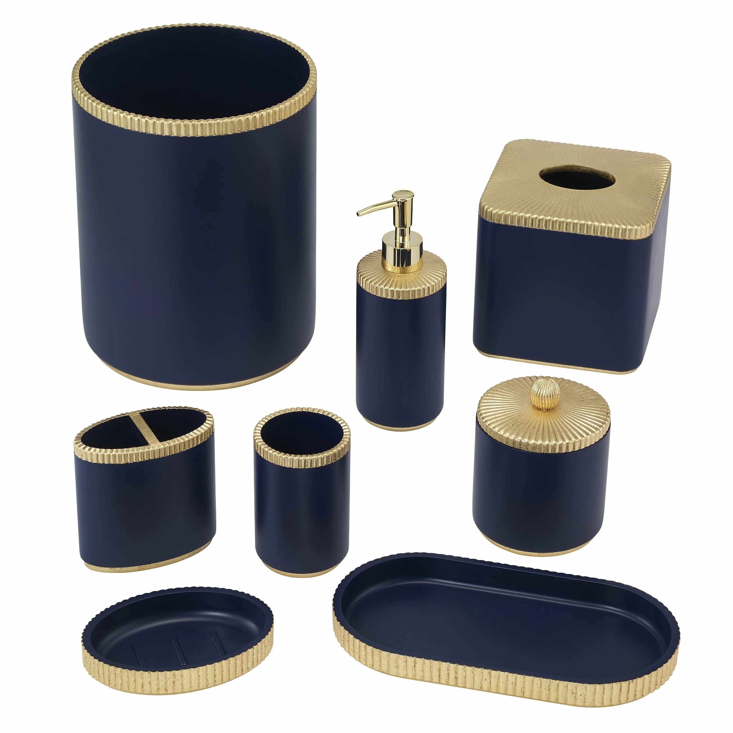 Best reviews of ๐ Avanti Linens Riviera 4 Pc Bath Accessory Set - Navy โ - Image 2
