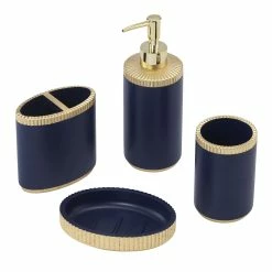 Best reviews of 🛒 Avanti Linens Riviera 4 Pc Bath Accessory Set - Navy ⌛