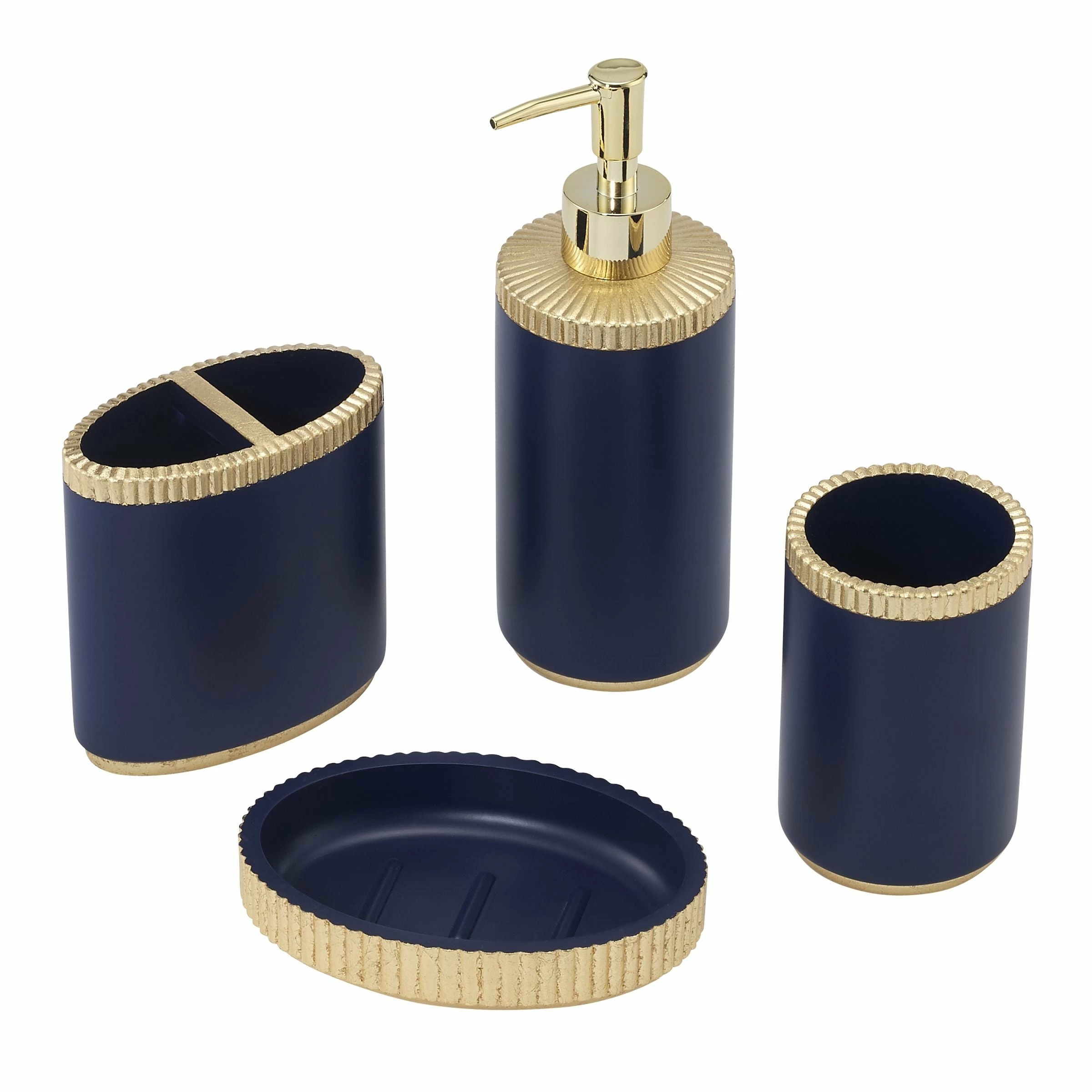Best reviews of ๐ Avanti Linens Riviera 4 Pc Bath Accessory Set - Navy โ