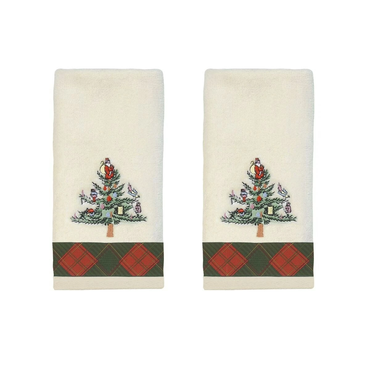 Brand new โจ Avanti Linens The Spode โ Christmas Treeยฎ Tartan Fingertip 2 Pack ๐ฅฐ