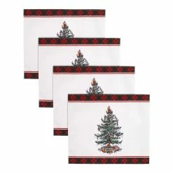 Cheapest 😉 Avanti Linens The Spode 🎁 Christmas Tree® Tartan Placemats Set Of 4 ✔️