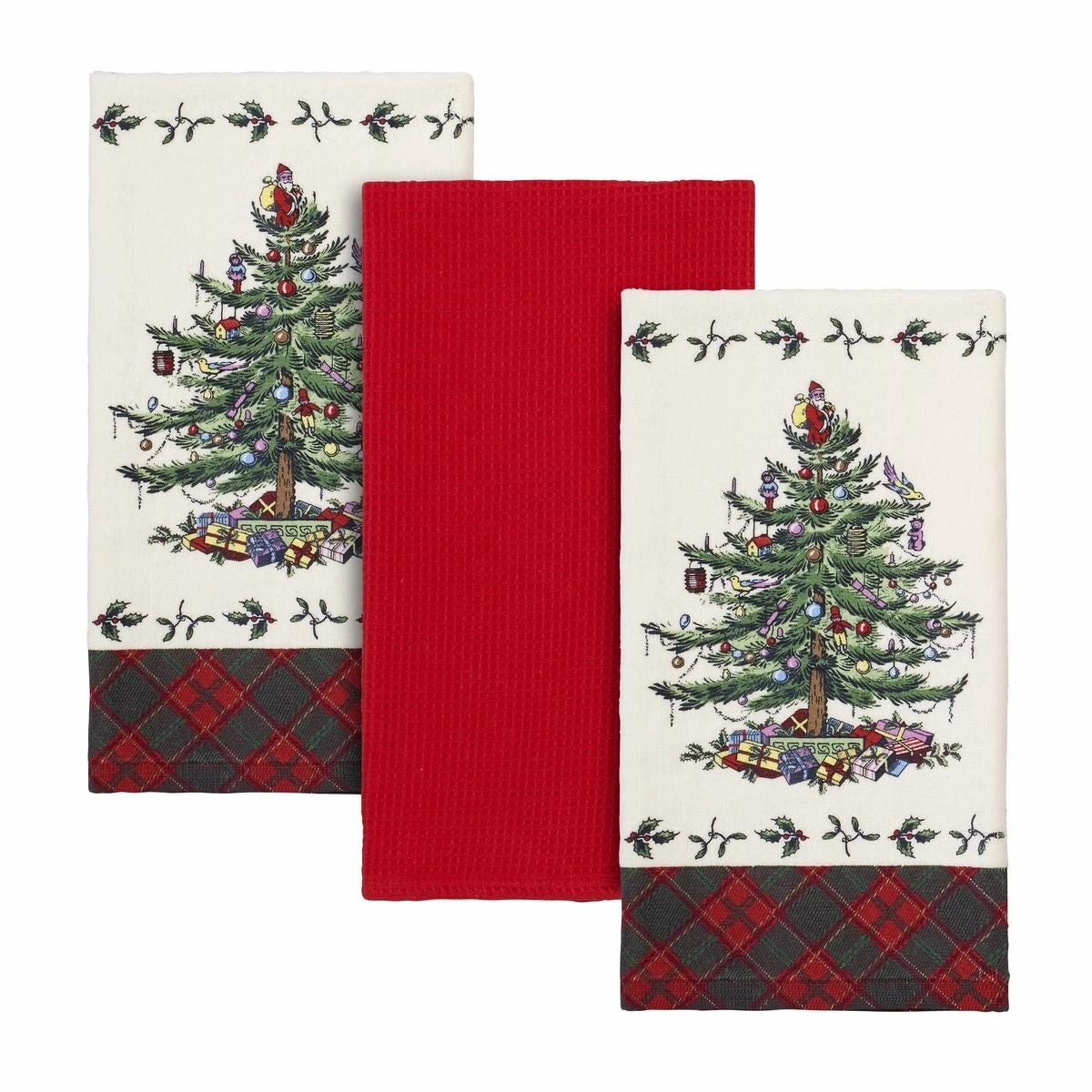 Best reviews of ๐ Avanti Linens The Spode ๐ Christmas Treeยฎ Tartan Printed Kitchen Towels Set Of 3 ๐